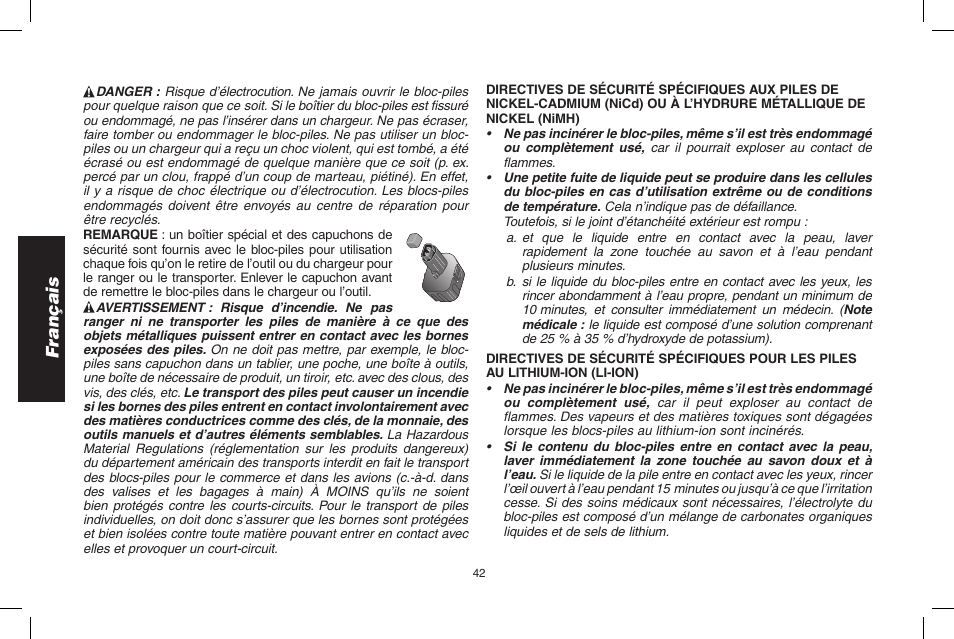 Français | DeWalt D55695 User Manual | Page 42 / 100