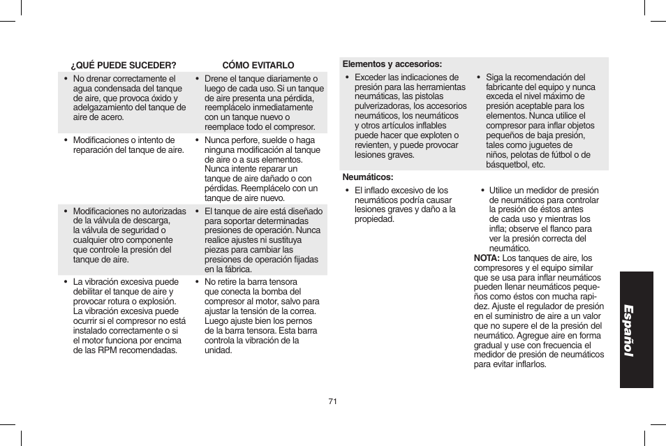 Español | DeWalt D55695 User Manual | Page 71 / 100