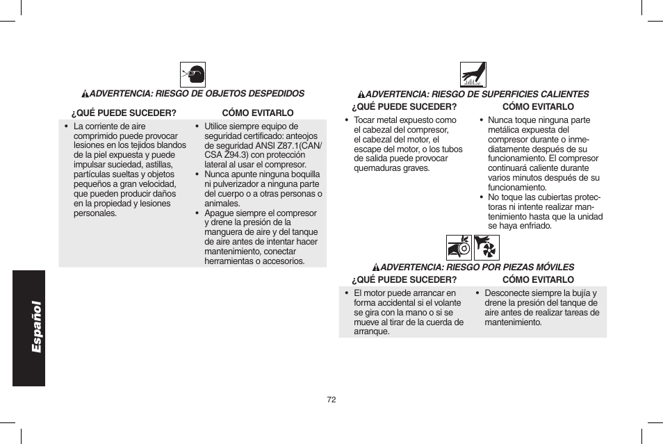 Español | DeWalt D55695 User Manual | Page 72 / 100