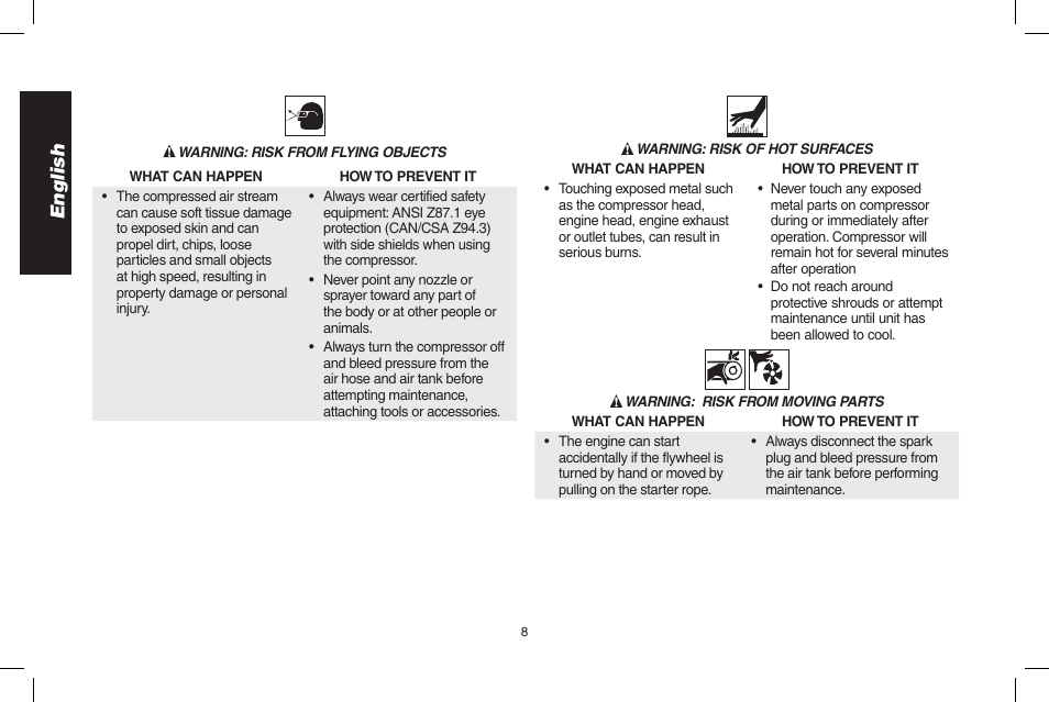 English | DeWalt D55695 User Manual | Page 8 / 100