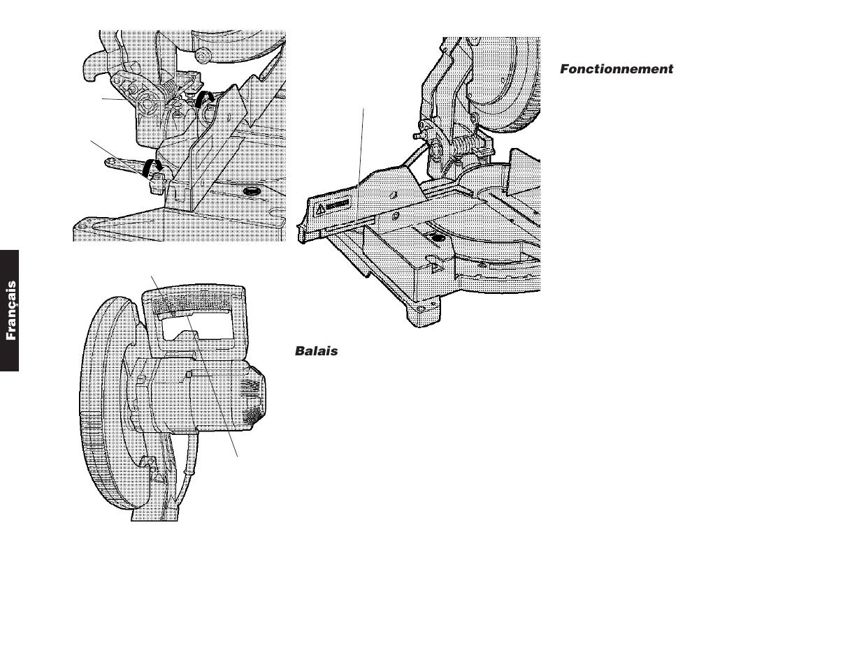 Français, Balais, Fonctionnement | DeWalt Compound Miter Saw User Manual | Page 29 / 53