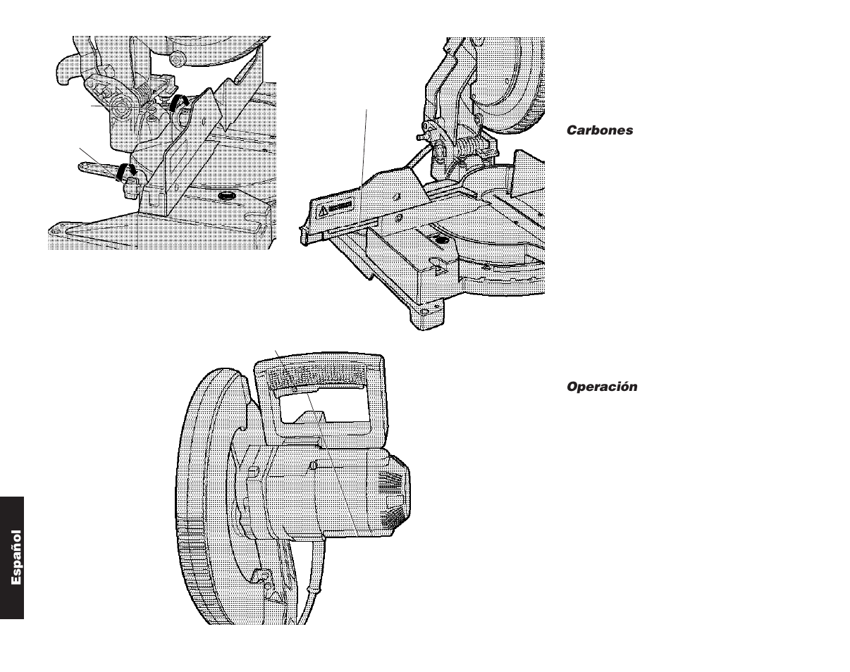 Español, Carbones, Operación | DeWalt Compound Miter Saw User Manual | Page 46 / 53