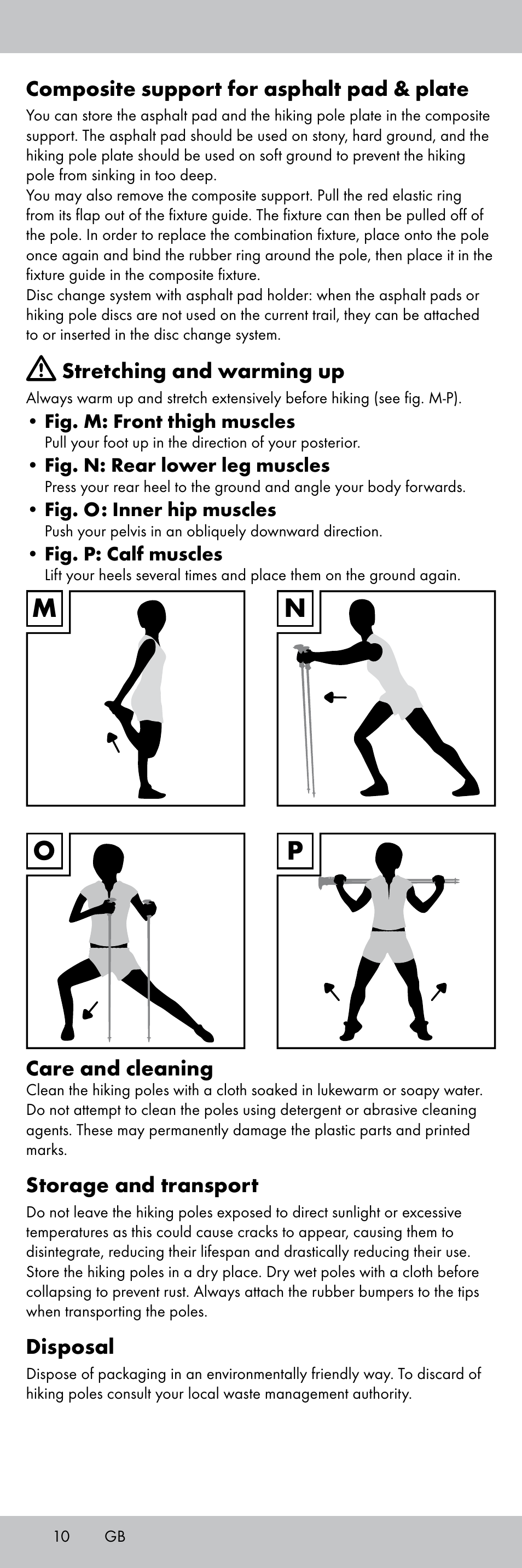 Mn o p | Rocktrail Aluminium Hiking Poles User Manual | Page 10 / 20