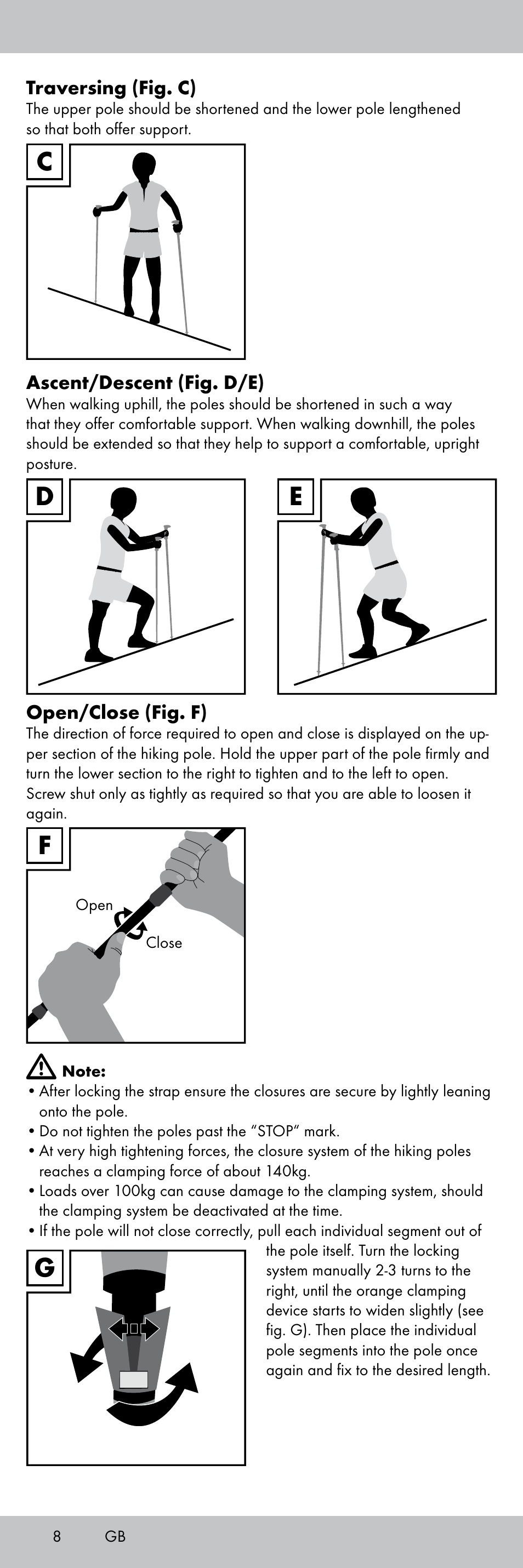 Rocktrail Aluminium Hiking Poles User Manual | Page 8 / 20