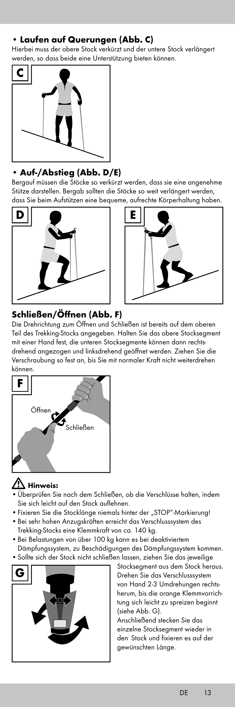 Rocktrail Aluminium Hiking Poles User Manual | Page 13 / 20