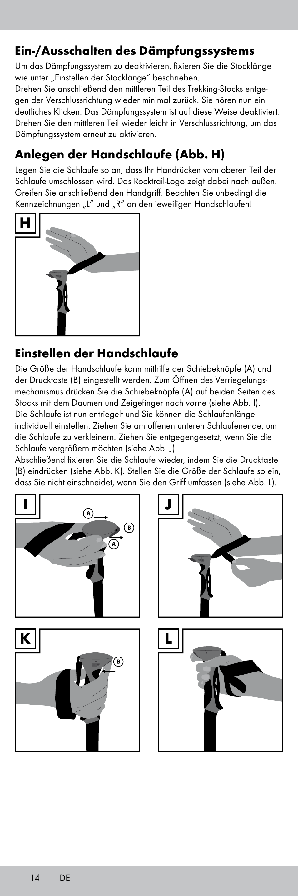 Ij k l | Rocktrail Aluminium Hiking Poles User Manual | Page 14 / 20