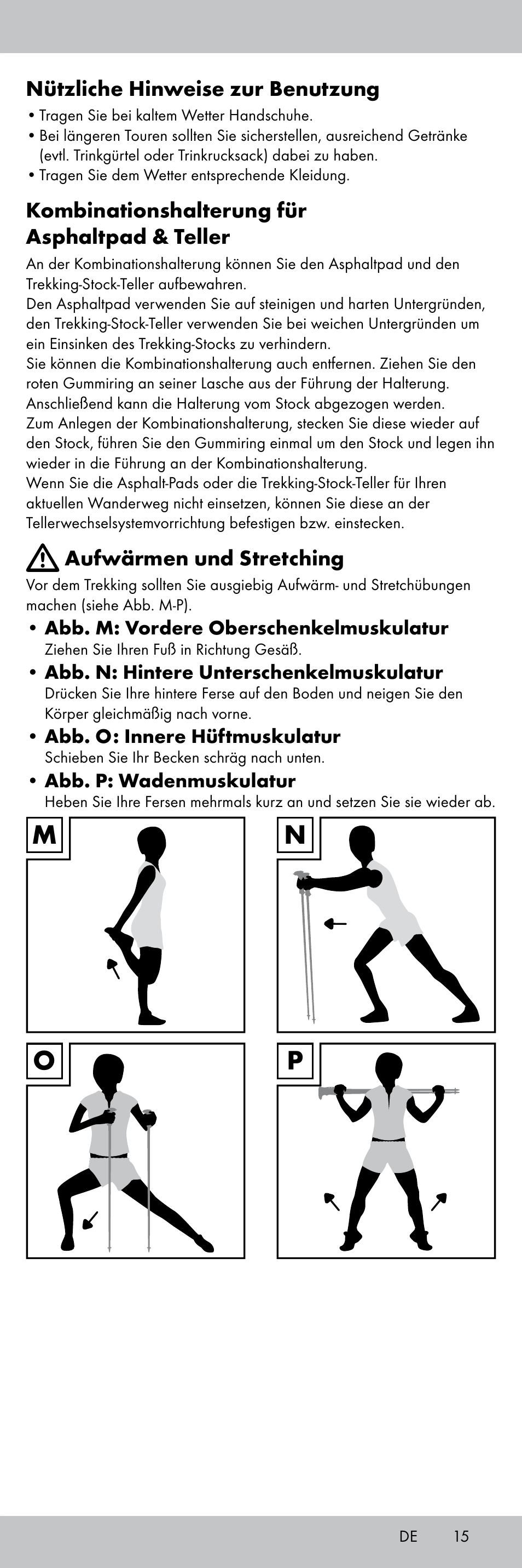 Mn o p | Rocktrail Aluminium Hiking Poles User Manual | Page 15 / 20