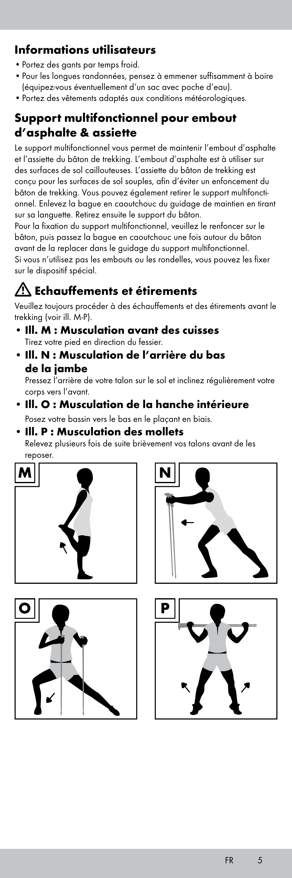 Mn o p | Rocktrail Aluminium Hiking Poles User Manual | Page 5 / 20