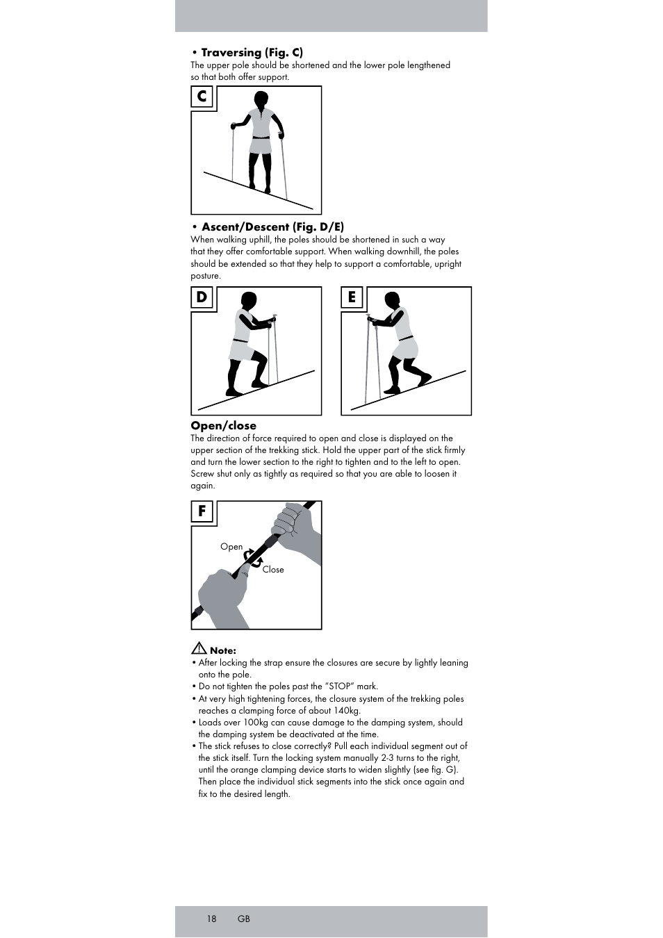 Cd e f | Rocktrail Carbon Hiking Poles User Manual | Page 18 / 24