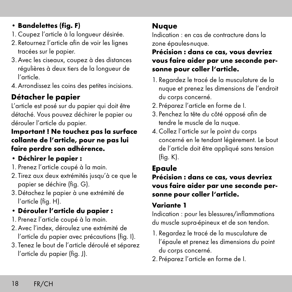 Sensiplast KINESIOLOGY TAPE User Manual | Page 18 / 40