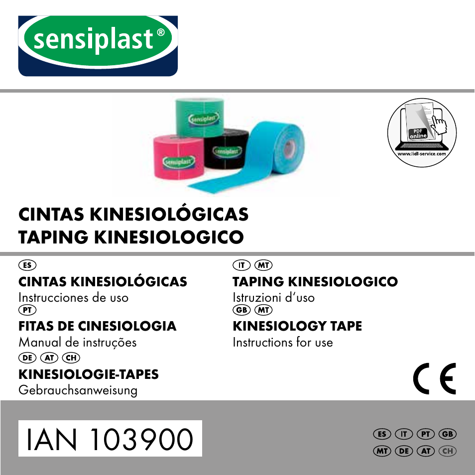 Sensiplast KINESIOLOGY TAPE User Manual | 48 pages