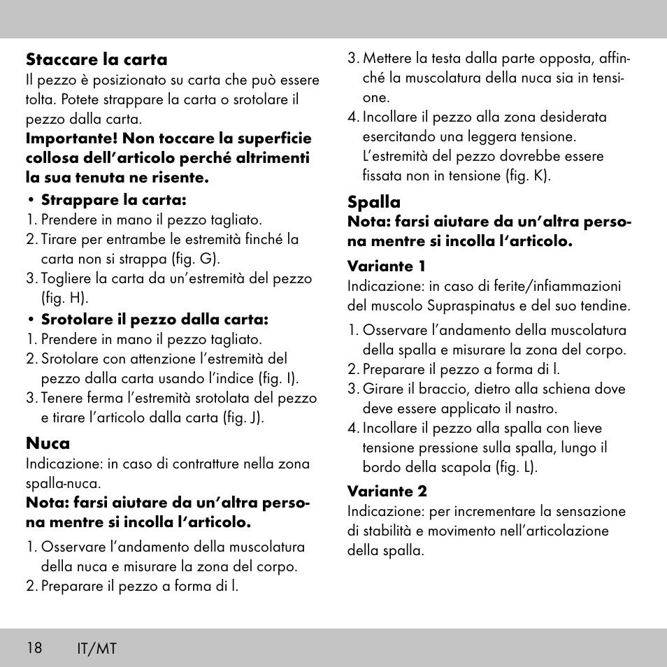 Sensiplast KINESIOLOGY TAPE User Manual | Page 18 / 48