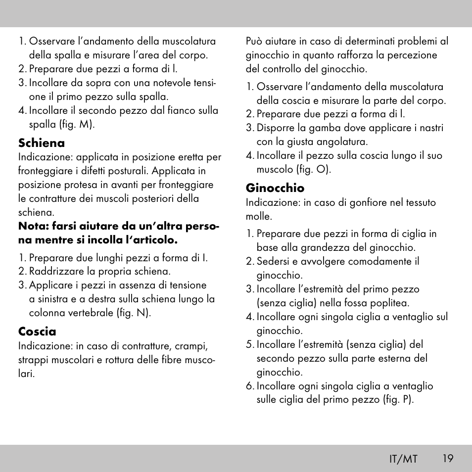 Sensiplast KINESIOLOGY TAPE User Manual | Page 19 / 48