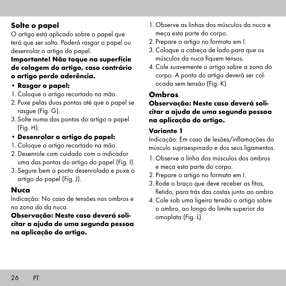 Sensiplast KINESIOLOGY TAPE User Manual | Page 26 / 48