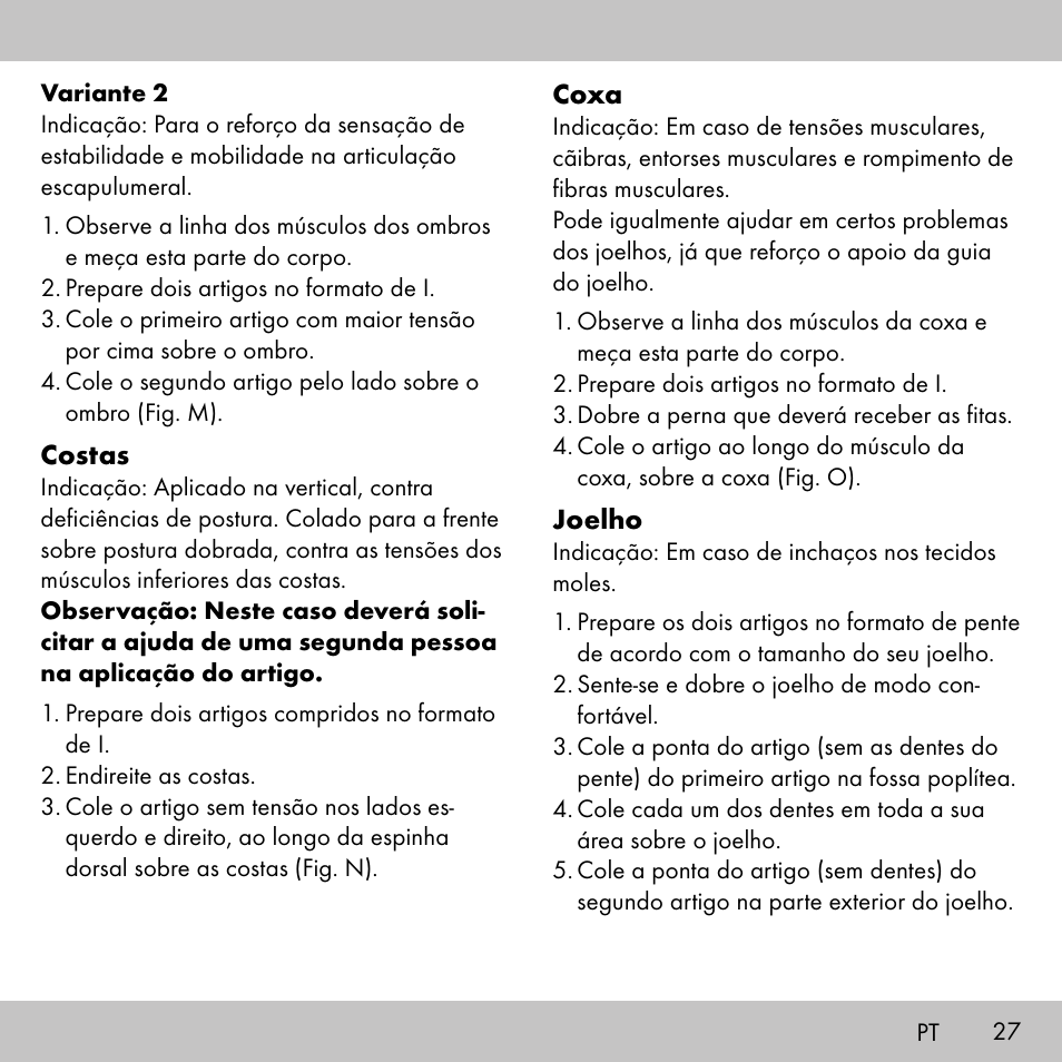 Sensiplast KINESIOLOGY TAPE User Manual | Page 27 / 48
