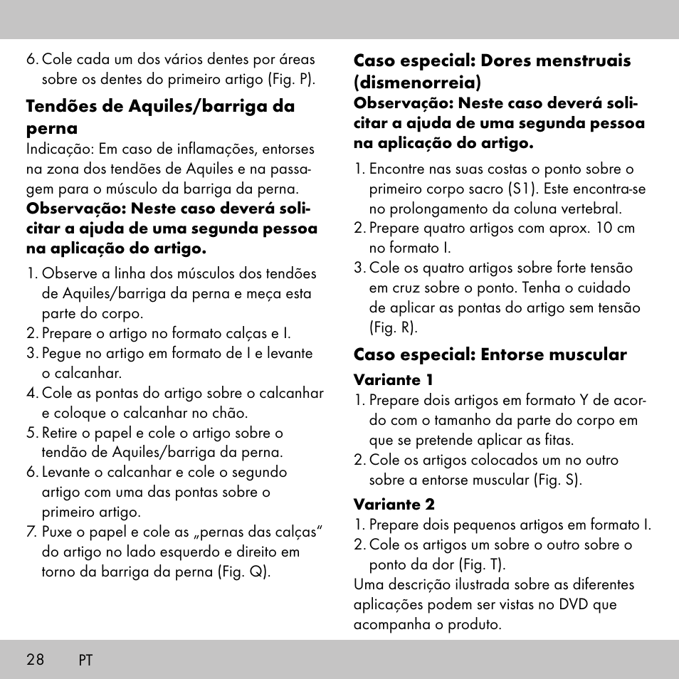 Sensiplast KINESIOLOGY TAPE User Manual | Page 28 / 48