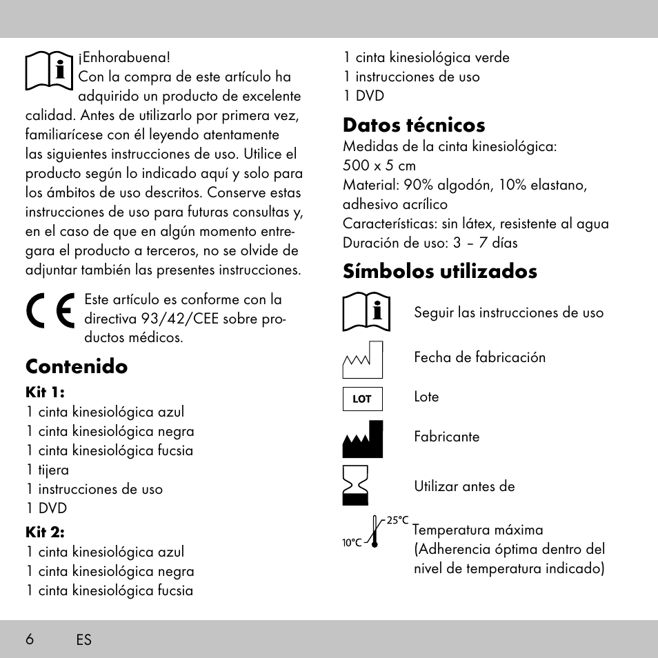 Sensiplast KINESIOLOGY TAPE User Manual | Page 6 / 48