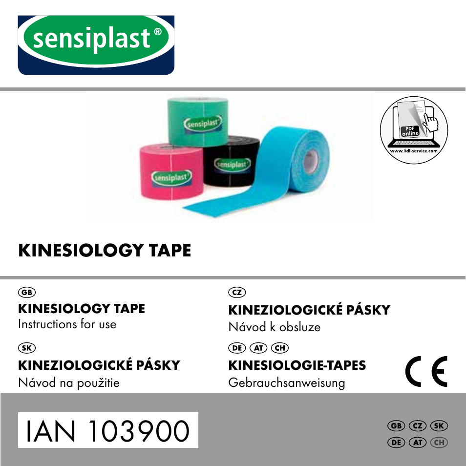 Sensiplast KINESIOLOGY TAPE User Manual | 36 pages