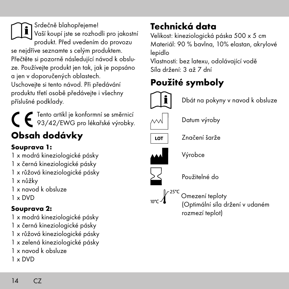 Sensiplast KINESIOLOGY TAPE User Manual | Page 14 / 36