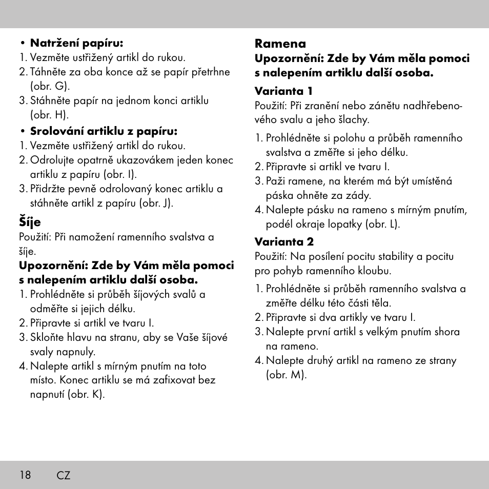 Sensiplast KINESIOLOGY TAPE User Manual | Page 18 / 36