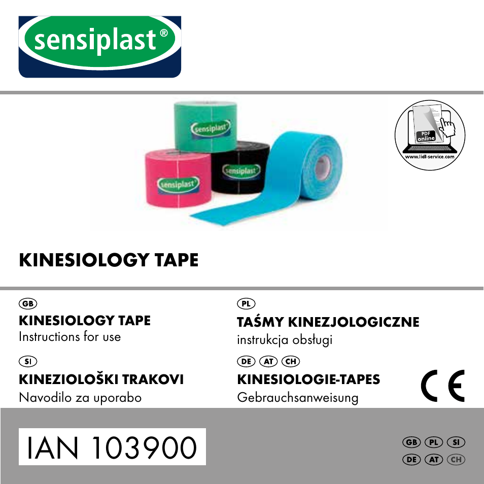 Sensiplast KINESIOLOGY TAPE User Manual | 40 pages