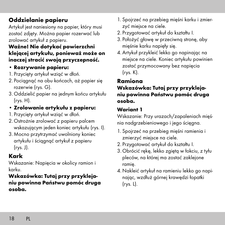 Sensiplast KINESIOLOGY TAPE User Manual | Page 18 / 40