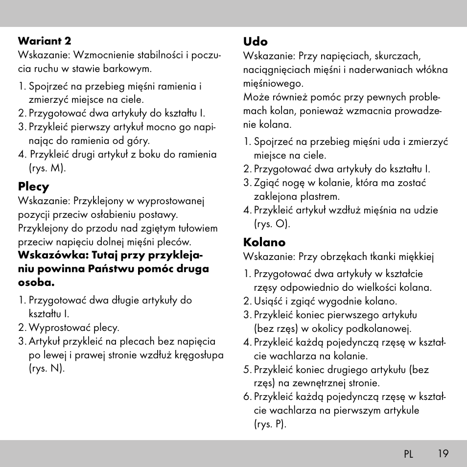 Sensiplast KINESIOLOGY TAPE User Manual | Page 19 / 40