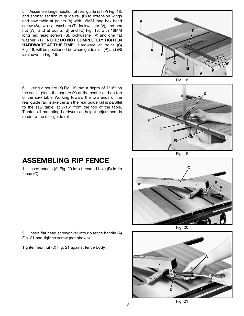 Assembling rip fence | Delta 36-600 User Manual | Page 13 / 29