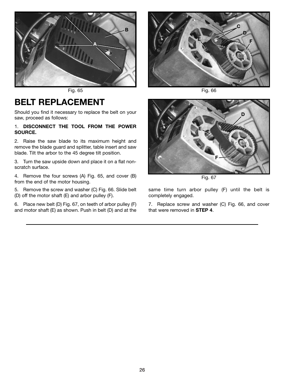 Belt replacement | Delta 36-600 User Manual | Page 26 / 29