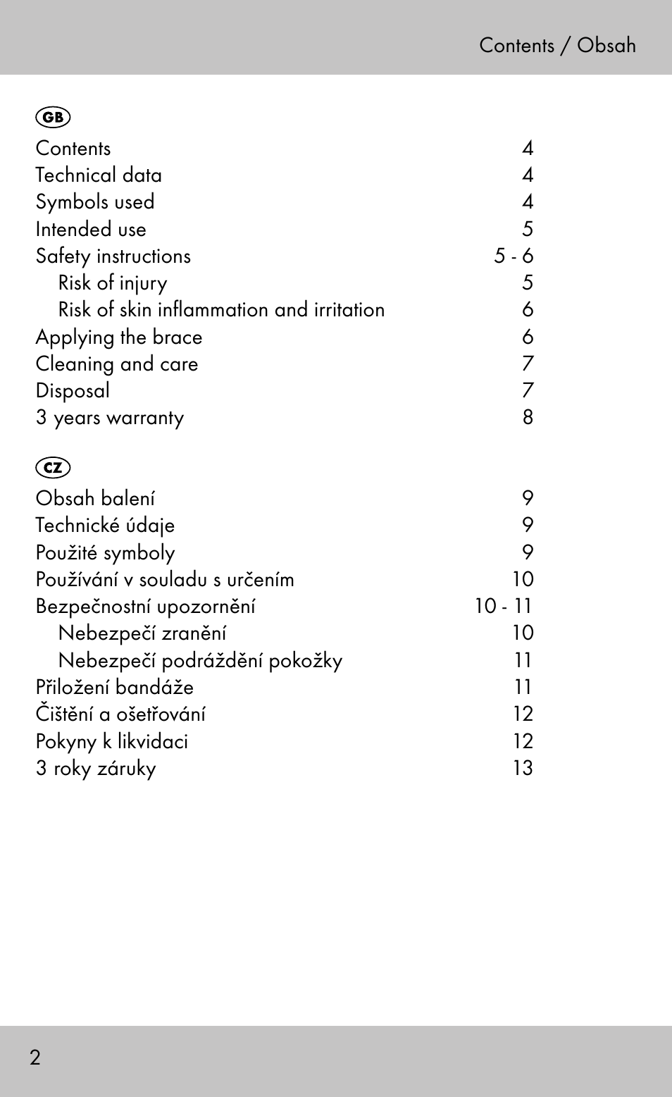 Sensiplast Knee Brace / Genu-Active User Manual | Page 2 / 24