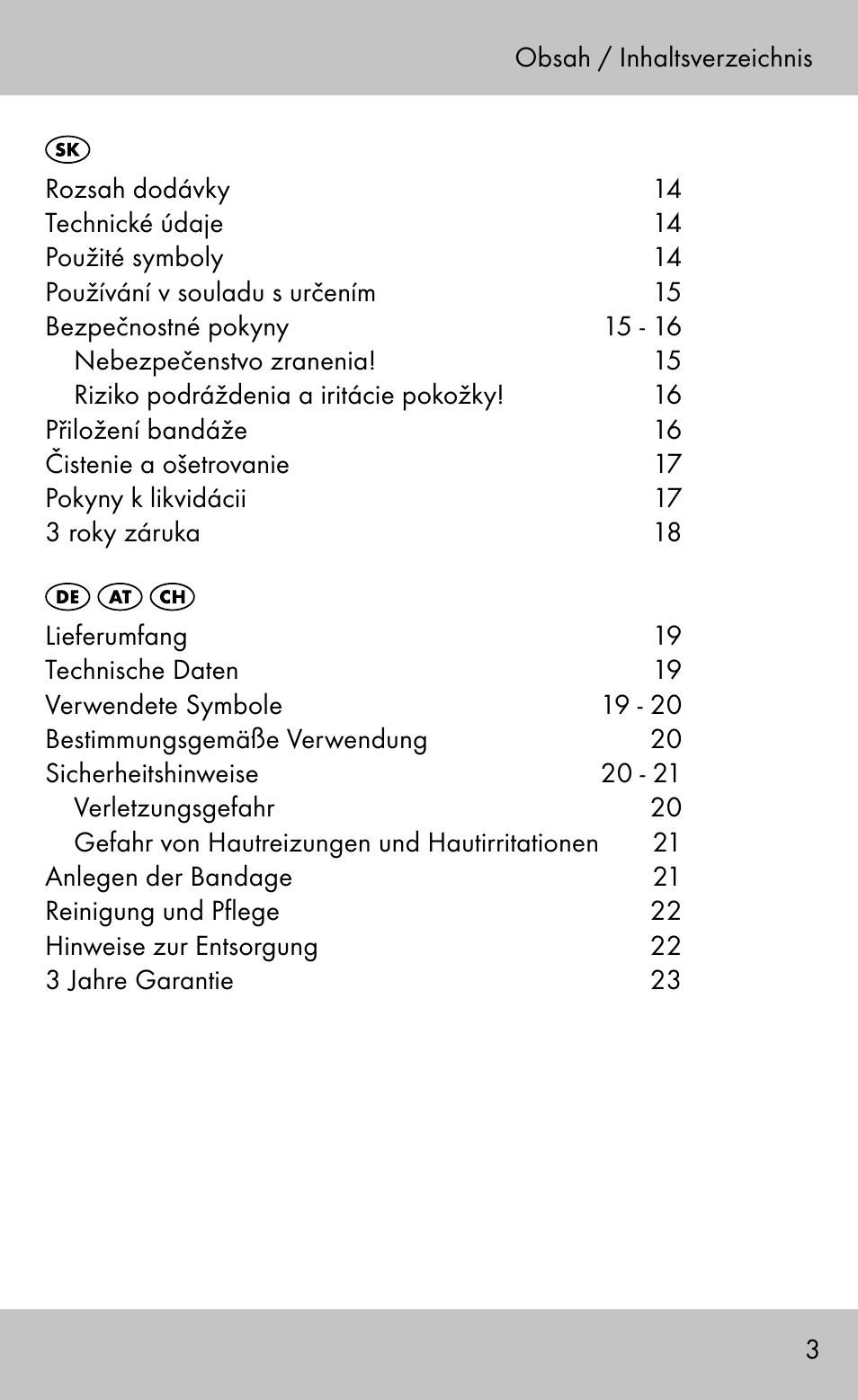 Sensiplast Knee Brace / Genu-Active User Manual | Page 3 / 24