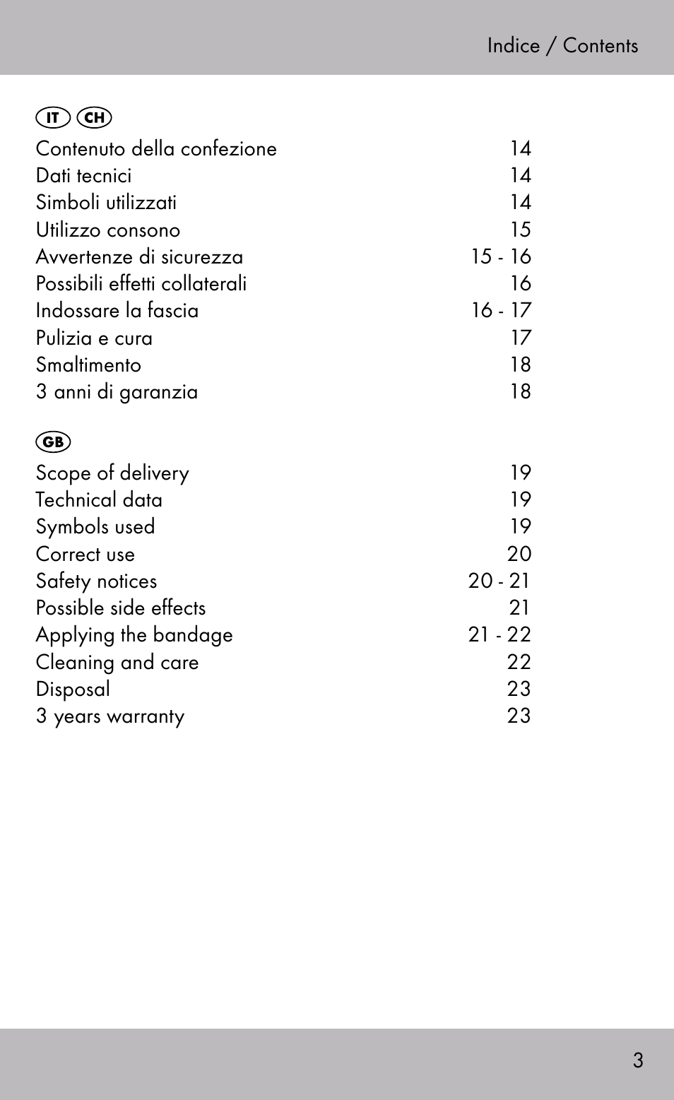 Sensiplast Back Brace / Lumbo-Active User Manual | Page 3 / 24