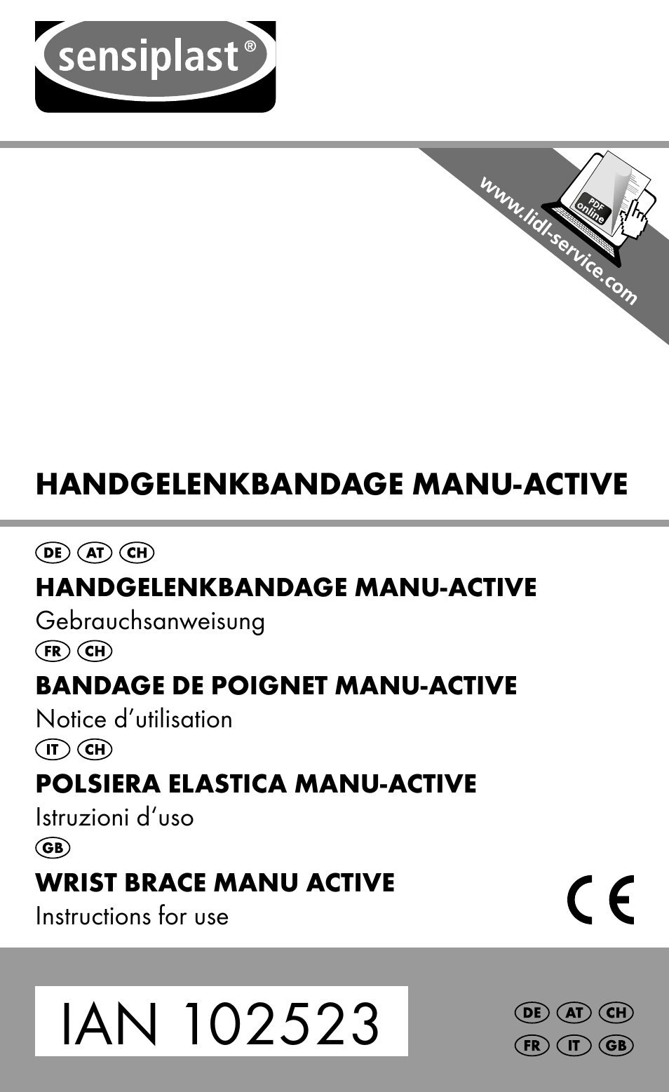 Sensiplast Wrist Brace / Manu Active User Manual | 28 pages
