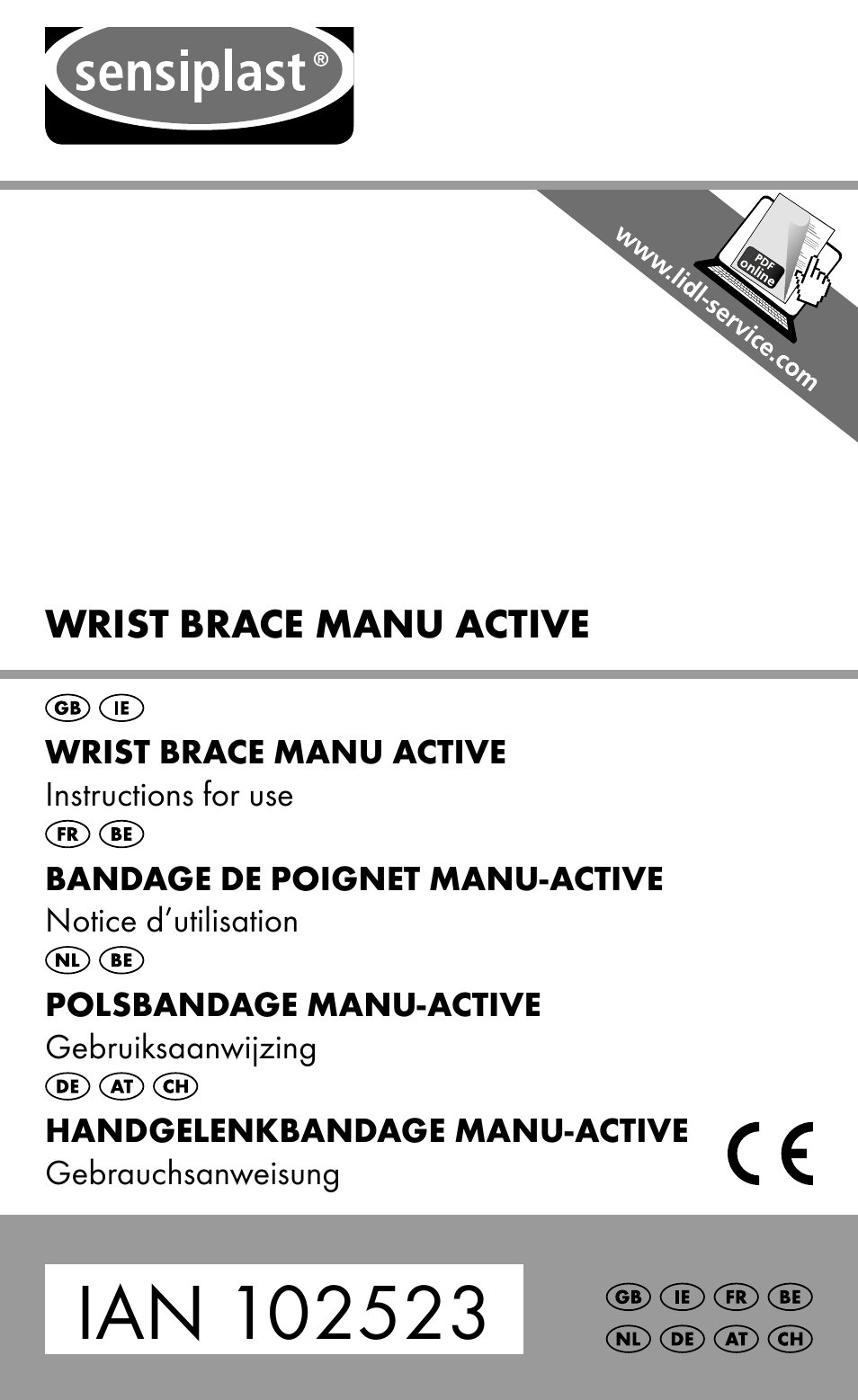 Sensiplast Wrist Brace / Manu Active User Manual | 28 pages