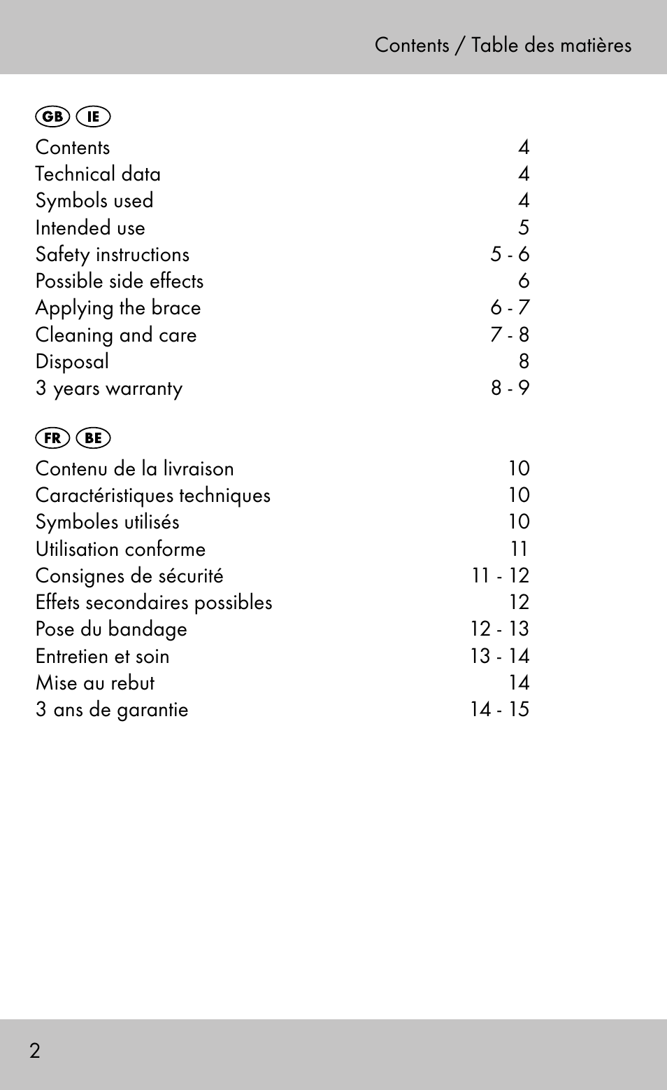 Sensiplast Wrist Brace / Manu Active User Manual | Page 2 / 28