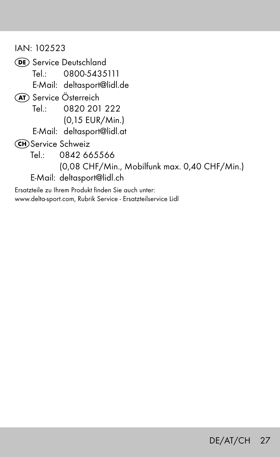 Sensiplast Wrist Brace / Manu Active User Manual | Page 27 / 28