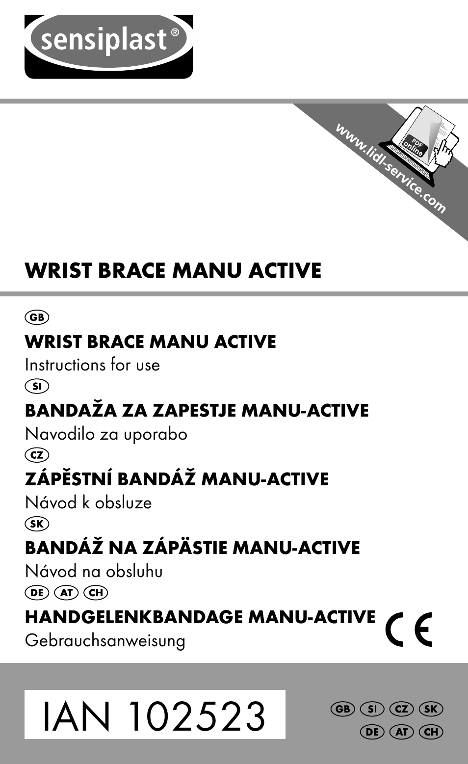 Sensiplast Wrist Brace / Manu Active User Manual | 36 pages