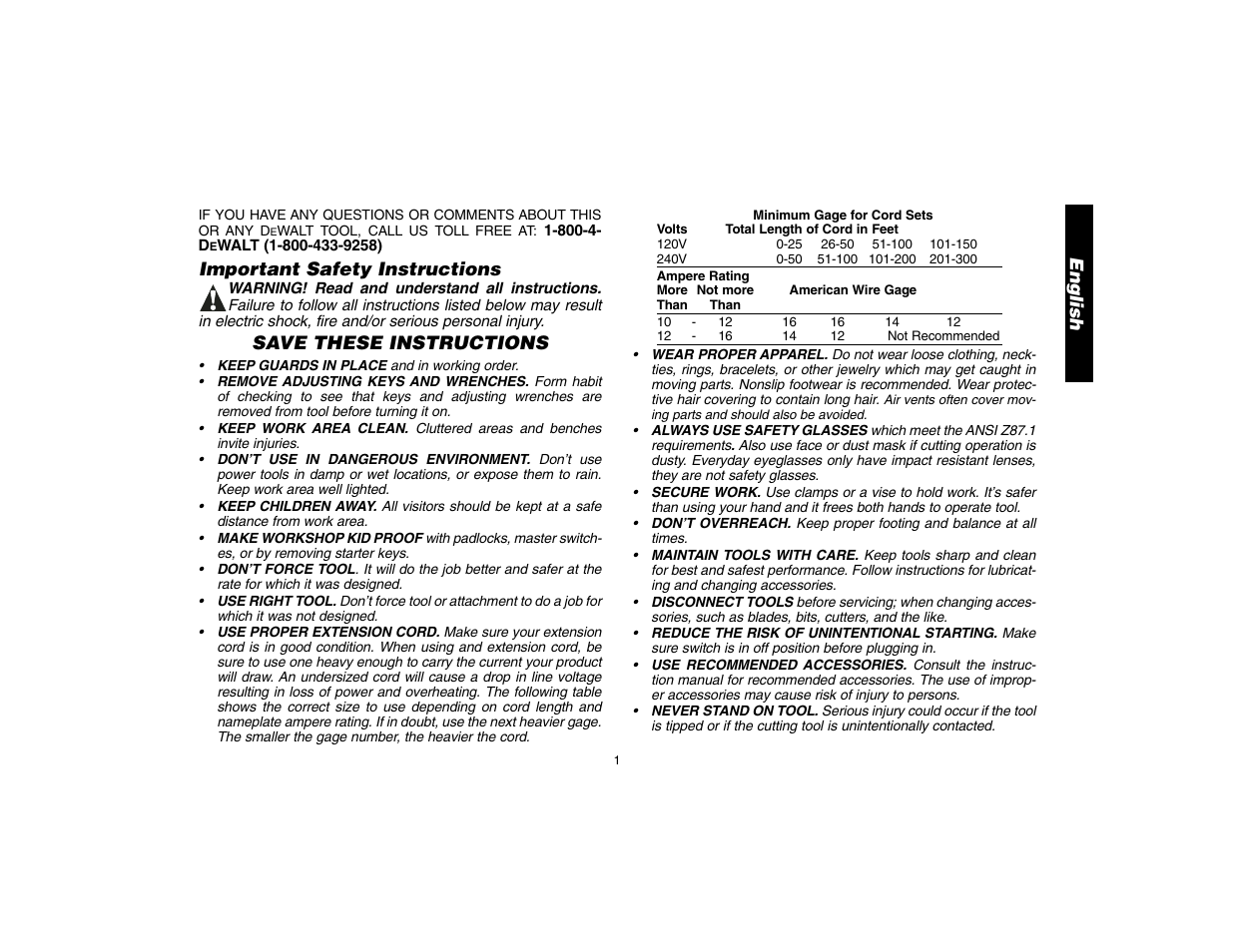 DeWalt D28700 User Manual | Page 3 / 44