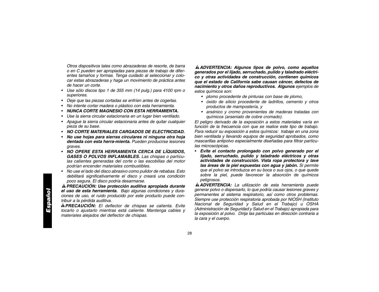 DeWalt D28700 User Manual | Page 30 / 44