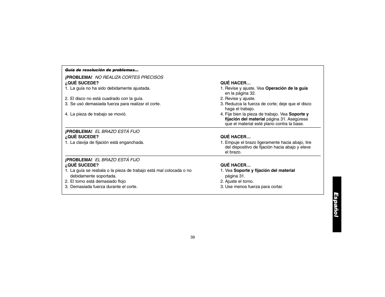 Español | DeWalt D28700 User Manual | Page 41 / 44