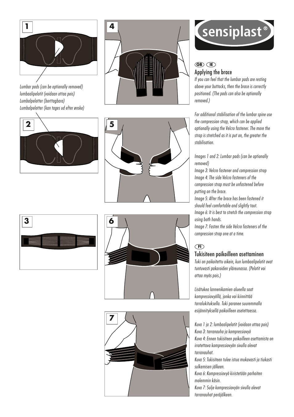 Sensiplast Pro Comfort Back Brace User Manual | Page 3 / 4