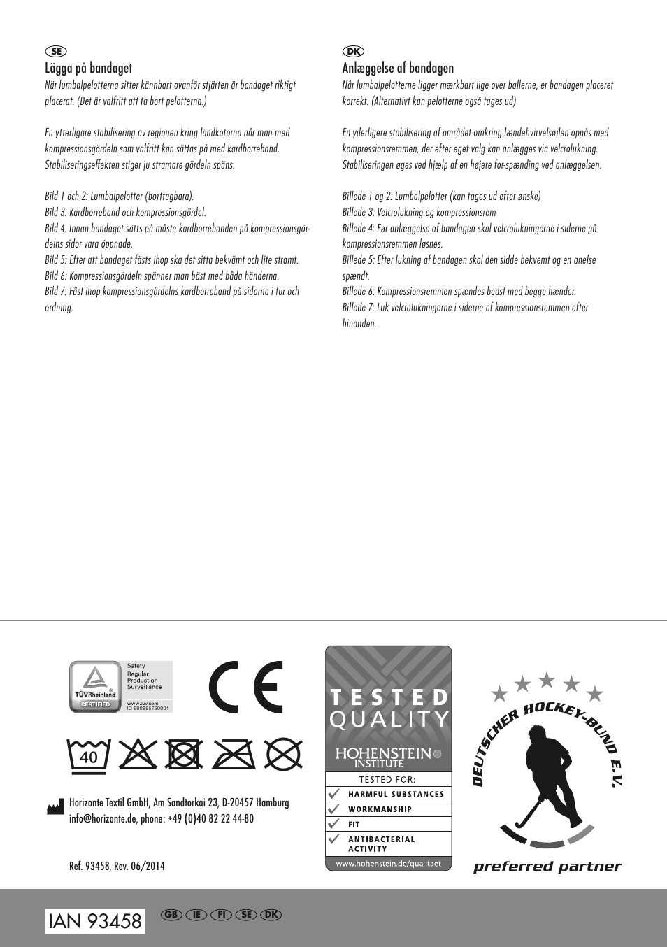 9 o d m u | Sensiplast Pro Comfort Back Brace User Manual | Page 4 / 4