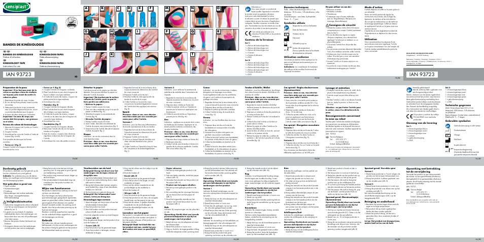 Sensiplast KINESIOLOGY TAPE User Manual | 2 pages