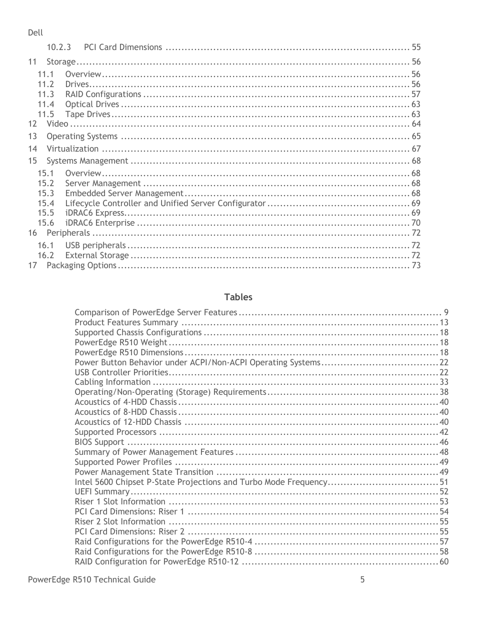 Dell R510 User Manual | Page 5 / 82