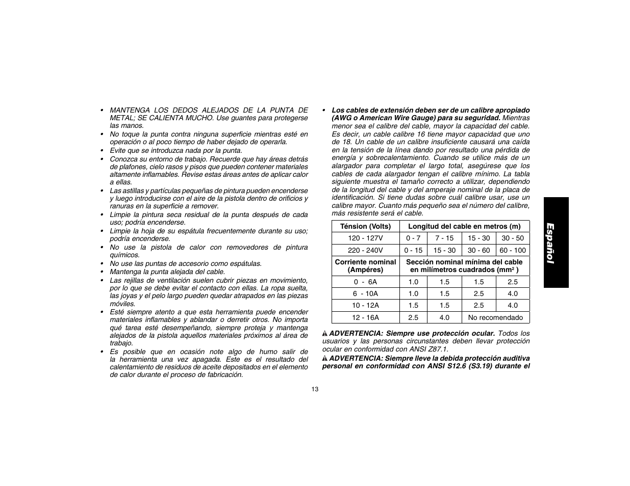 Español | DeWalt D26411 User Manual | Page 15 / 32