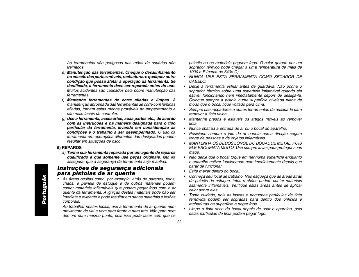 Por tuguês | DeWalt D26411 User Manual | Page 24 / 32