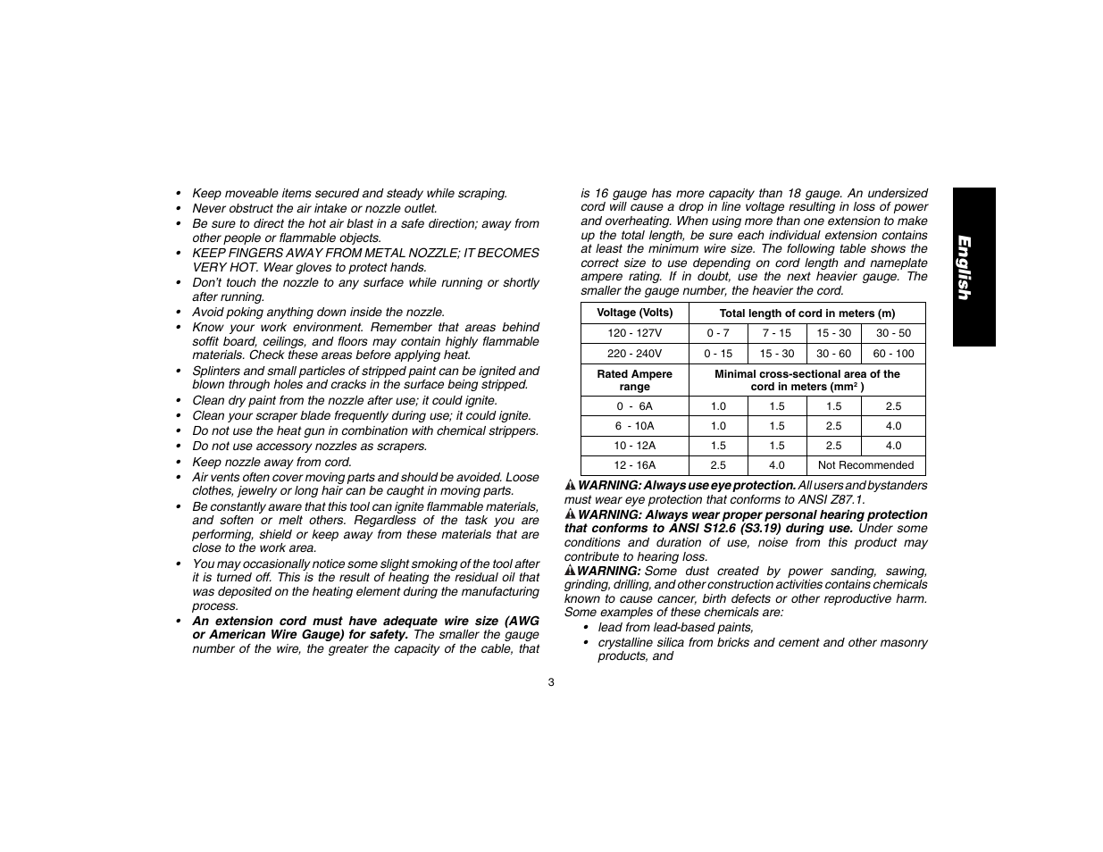 English | DeWalt D26411 User Manual | Page 5 / 32