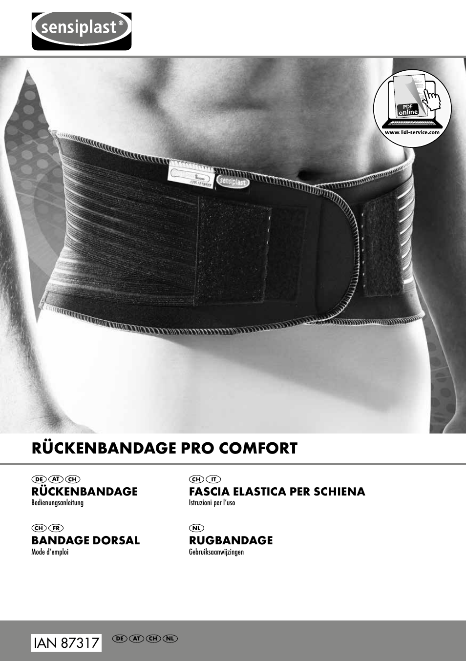 Sensiplast Pro Comfort Back Brace User Manual | 24 pages