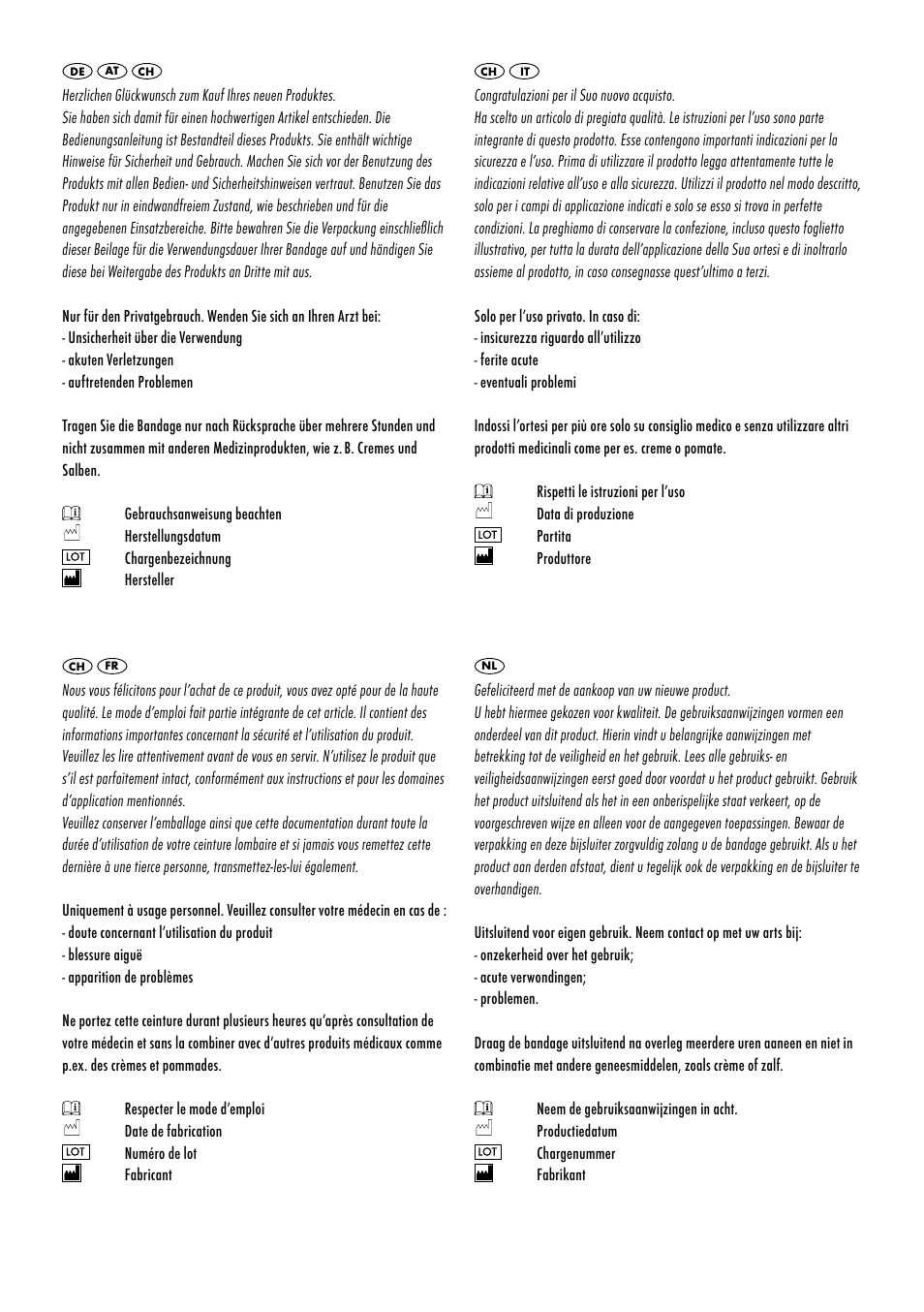 Sensiplast Pro Comfort Back Brace User Manual | Page 2 / 24
