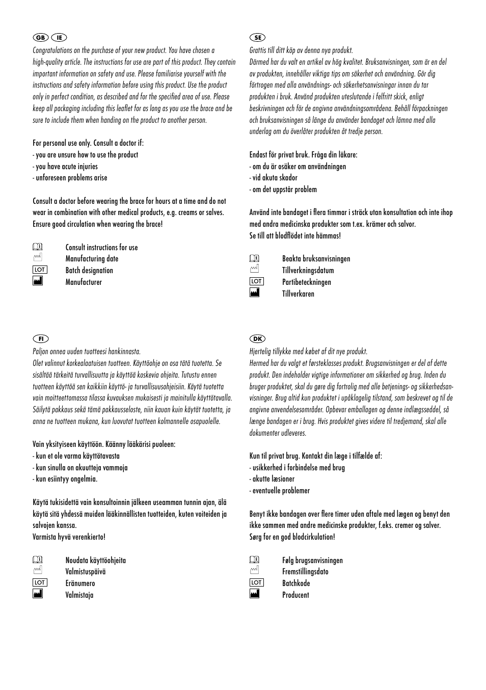 Sensiplast Pro Comfort Ankle Brace User Manual | Page 14 / 24